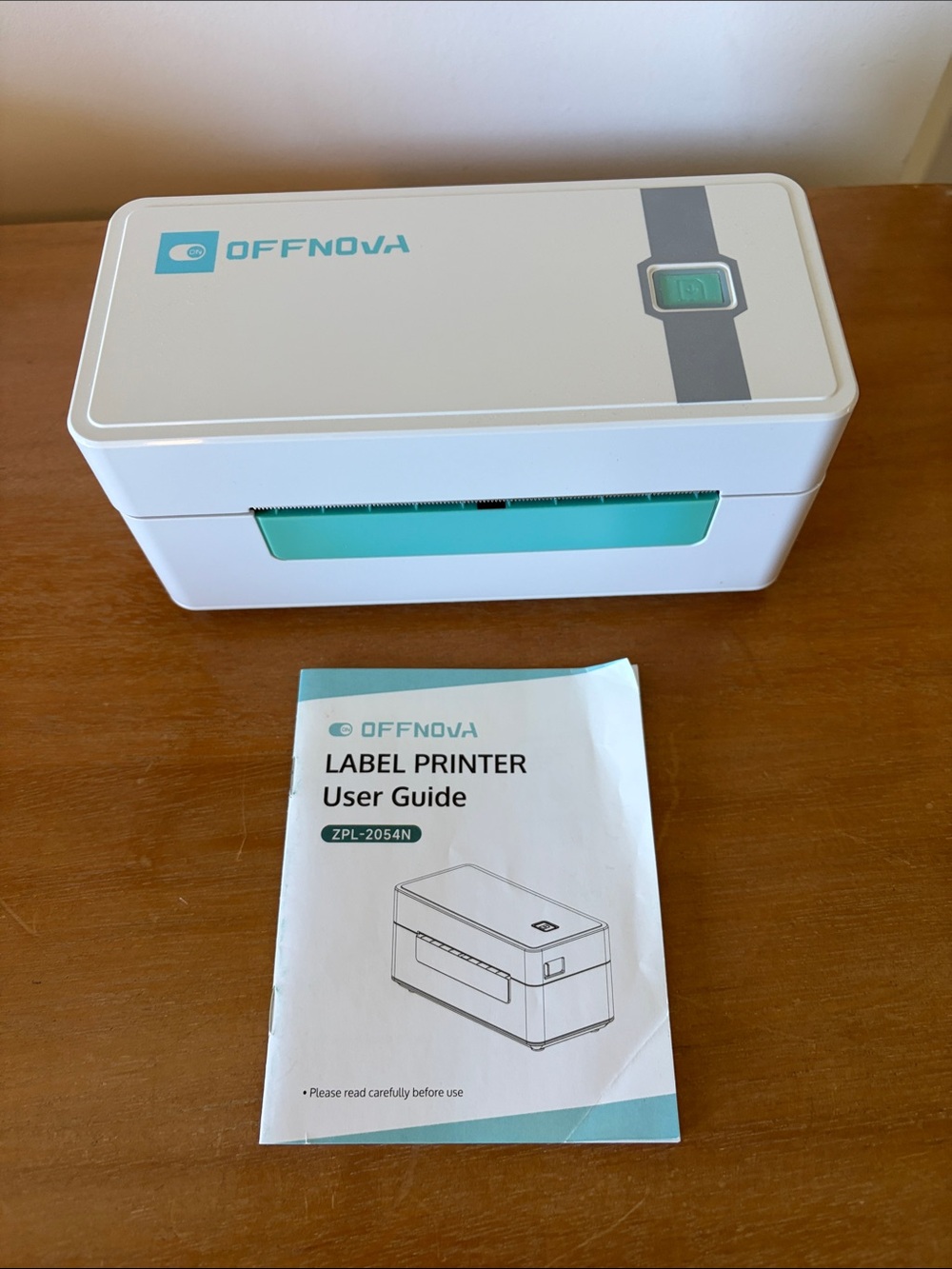 White & Teal Thermal Label Printer